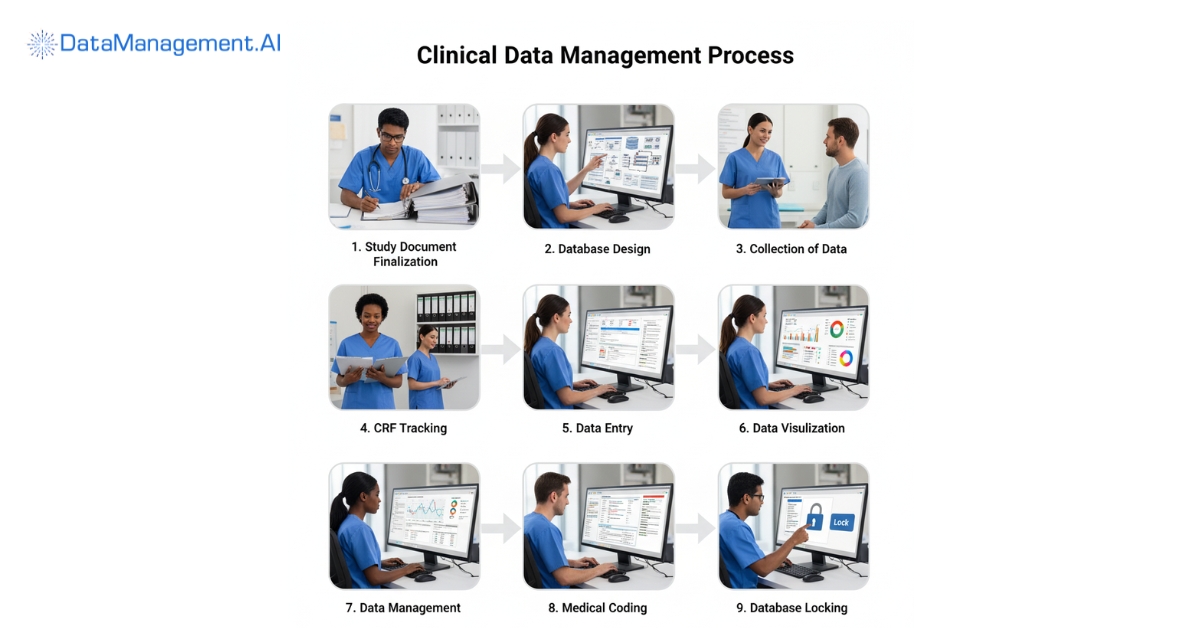 Clinical data management nine step process.