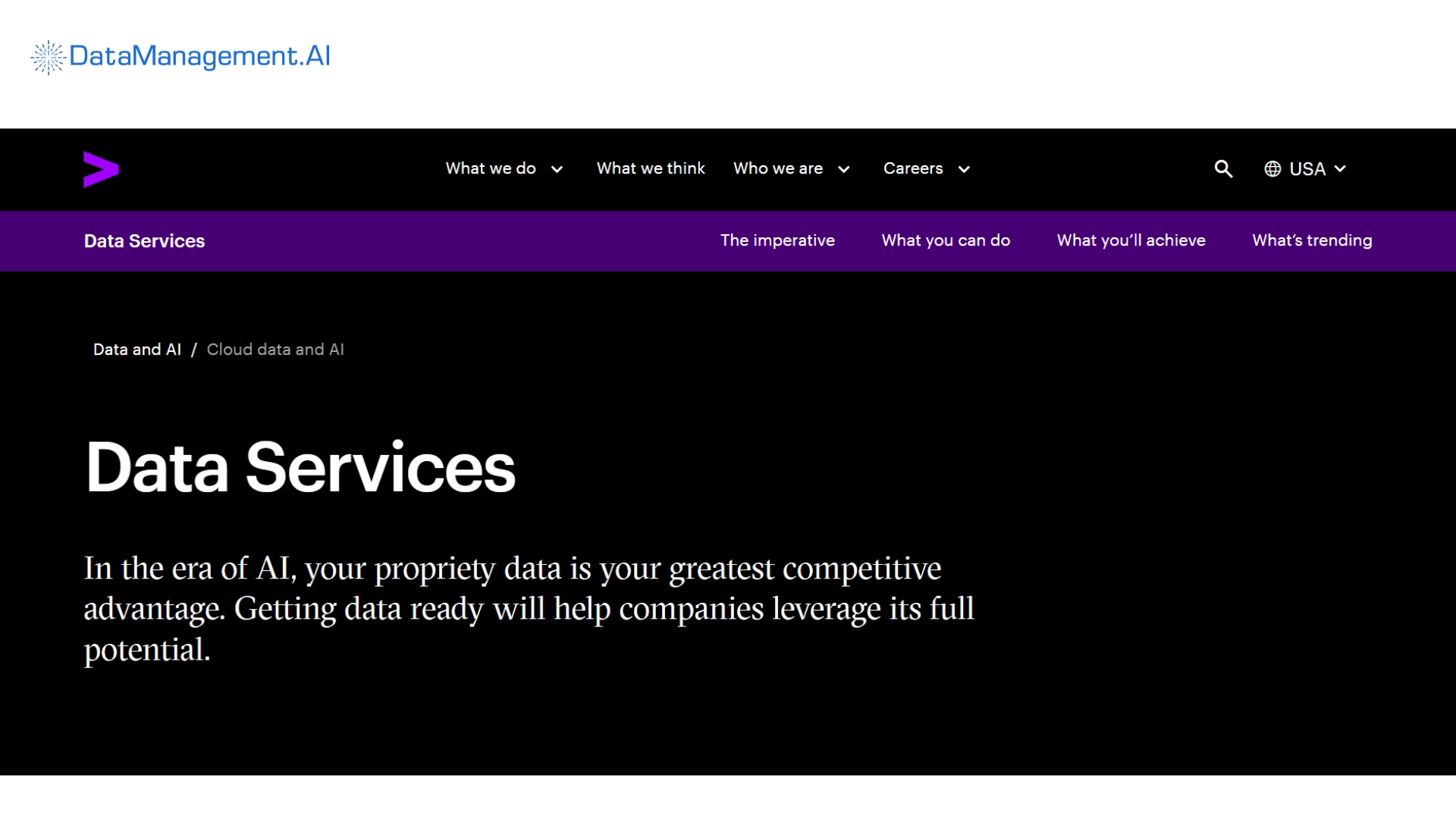 an example of data quality management software is accenture