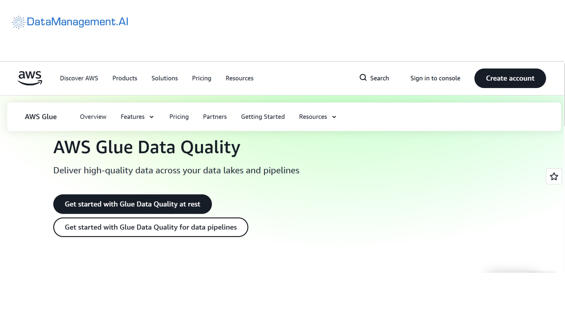 an example of data quality management software is aws