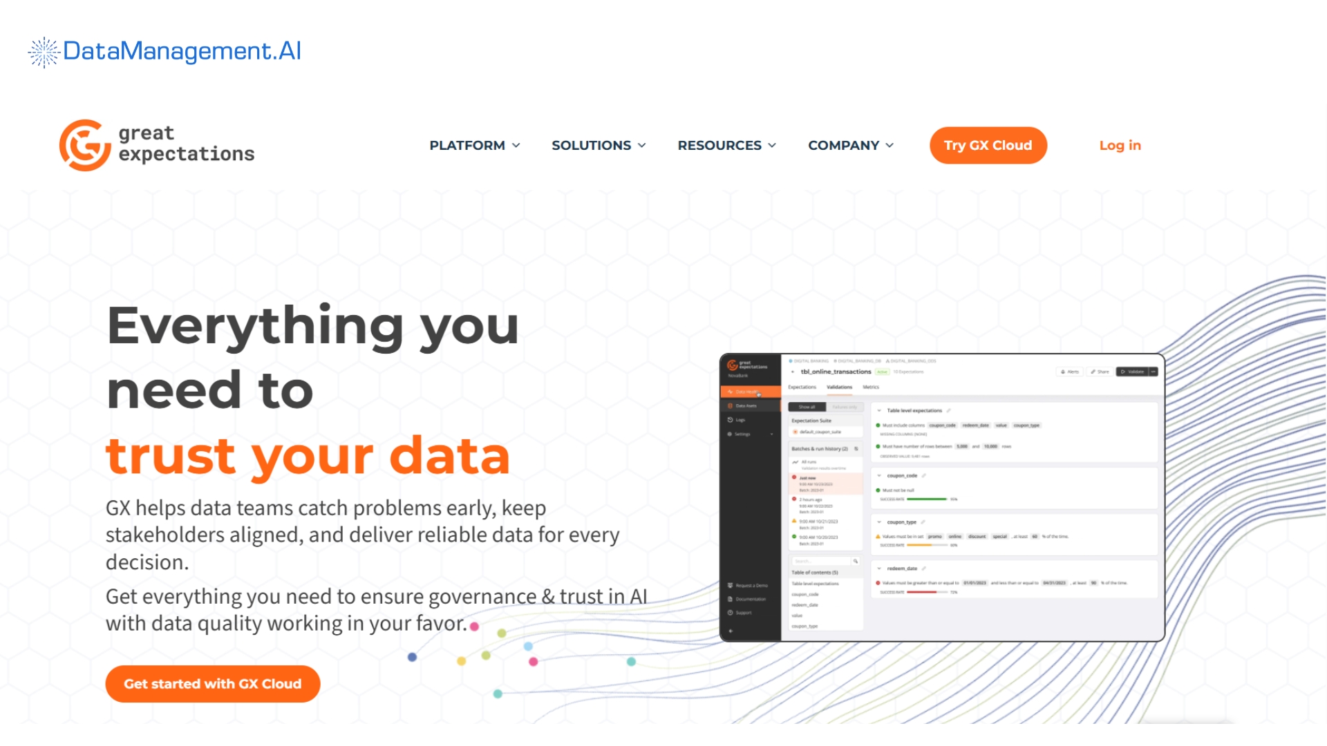 an example of data quality management software is great expectations