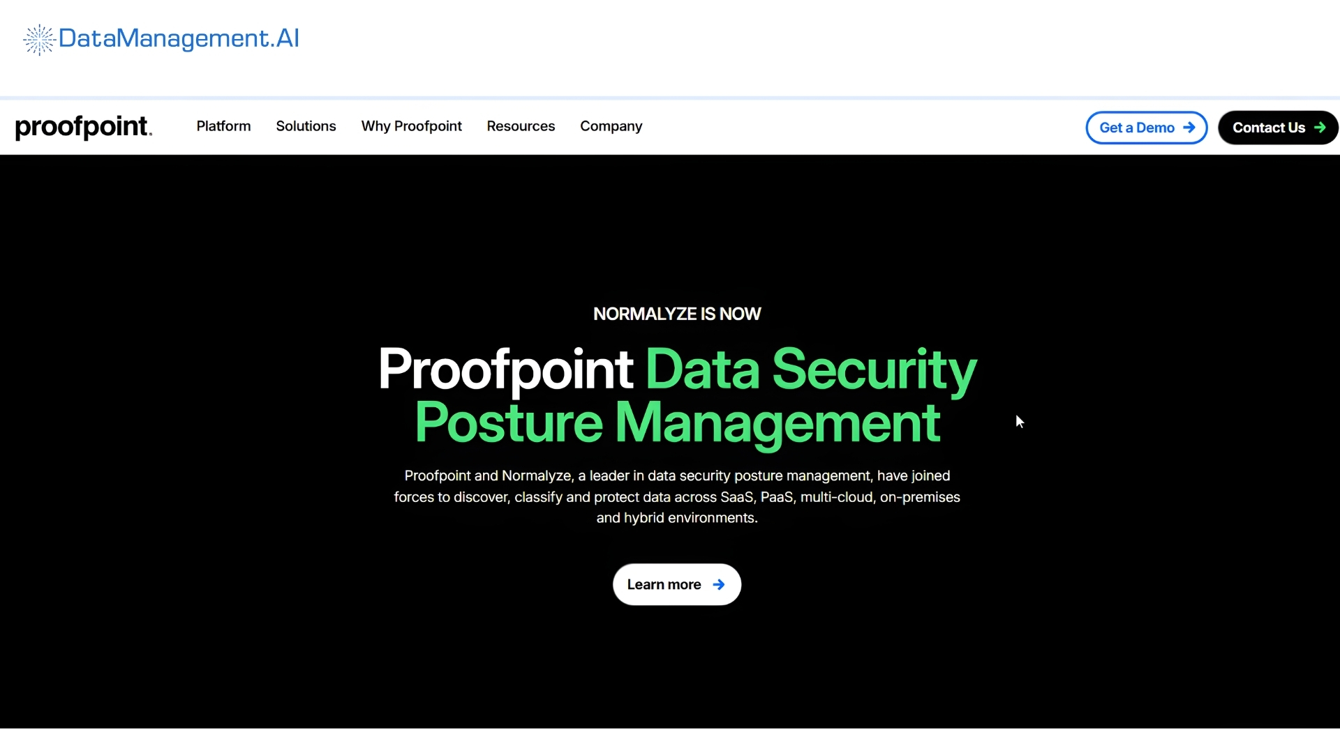 an example of data security posture management solutions is Normalyze