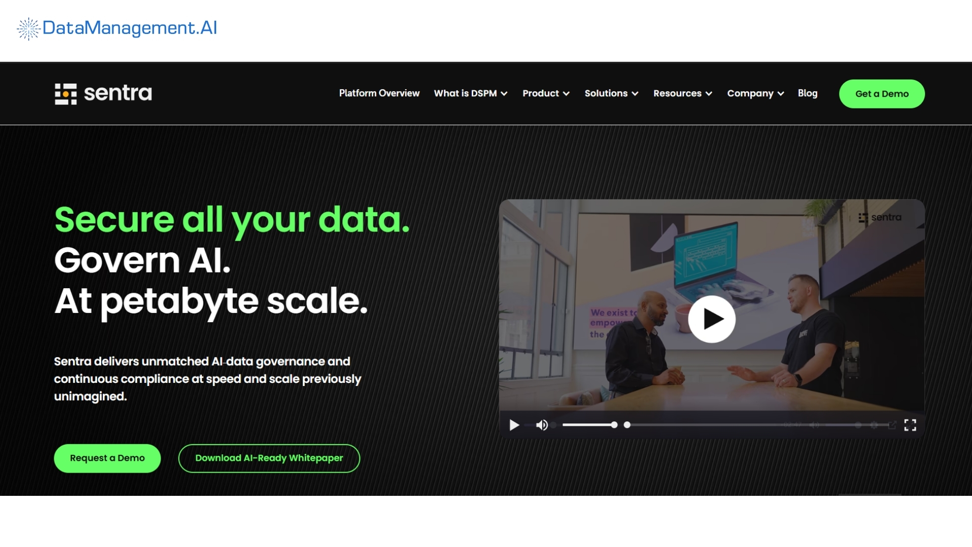 an example of data security posture management solutions is sentra