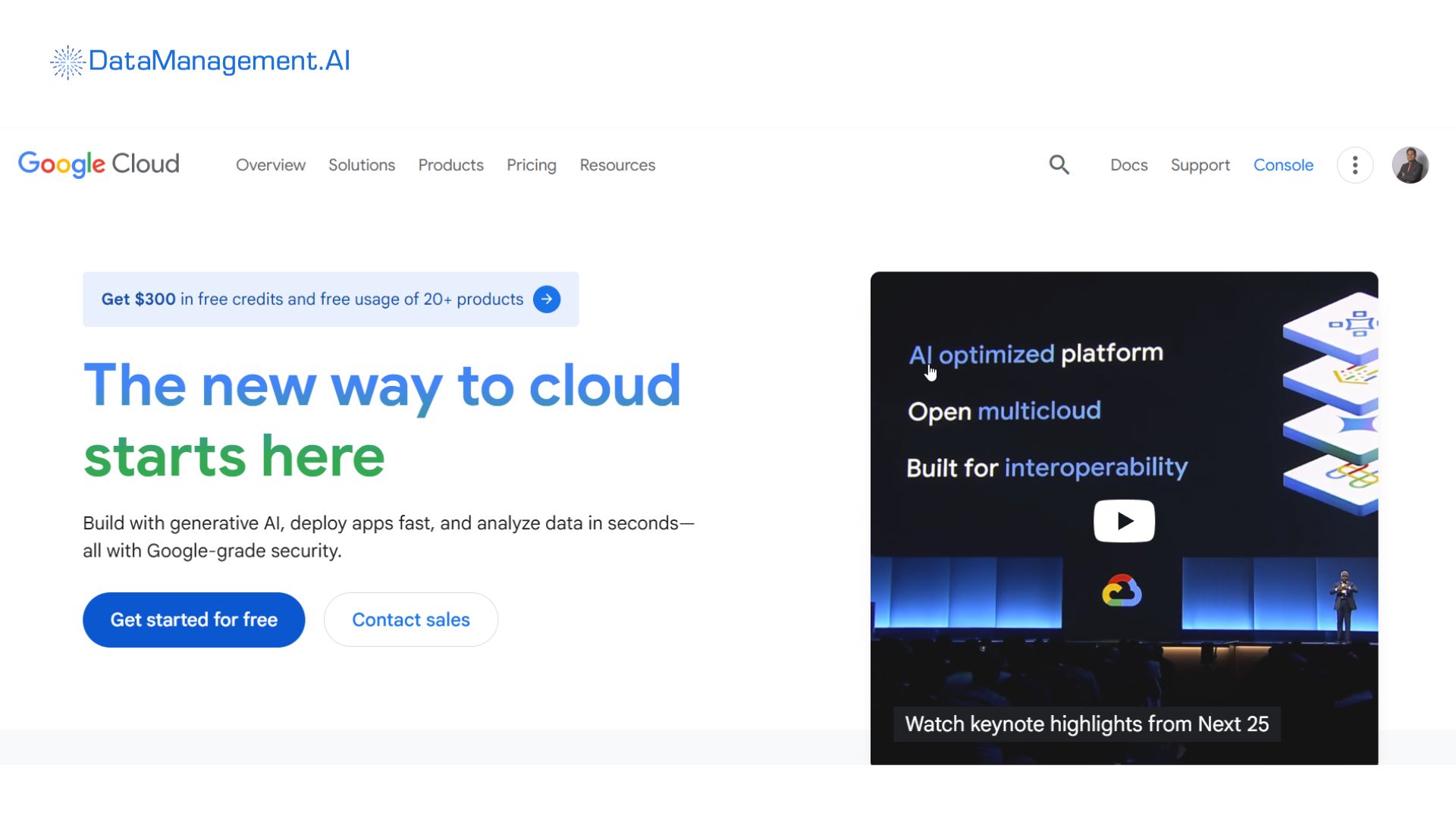 google cloud is an example of a data management platform