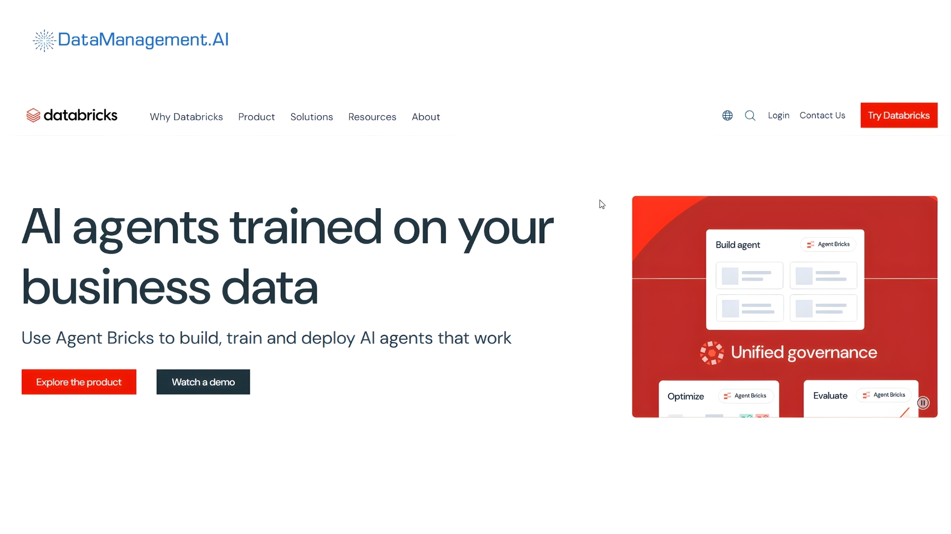 screenshot of databricks website